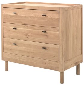 Set FORREST OAK format dintr-un Pat copii pentru copii mici (70 x 140 cm) și o comodă cu 3 sertare.