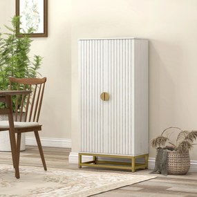 HOMCOM Dulap de bucătărie mobilier depozitare cu 12 rafturi pe uși, rafturi reglabile, 58x29x119,5cm, alb | Aosom Romania