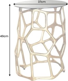 Masuta Laterala, Aluminiu, Auriu, Sticla, Negru, LIQUID GEOMETRIE 50cm
