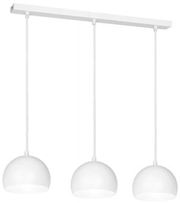 Lustră suspendată pe cablu SOOL, 3x E27/15W/230V, albă