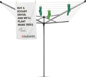 Uscator de rufe pentru exterior Brabantia TopSpinner 1003461, 50 m, Suport metalic, Rezistent la coroziune, Inox