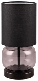 Veioză neagră/mov cu abajur textil (înălțime 28,5 cm) Elio – Trio