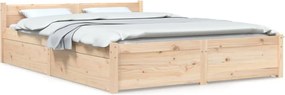 vidaXL Cadru de pat cu sertare King Size, 150x200 cm