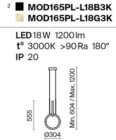 Pendul LED design modern Node auriu