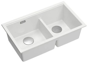 Chiuveta compozit incastrata Quadron Logan 120 alb - inox 76x45 cm