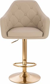 HR831W Scaun Crem Piele Ecologica Premium Soft cu Bază Aurie