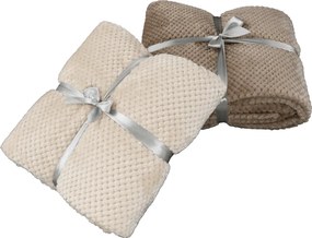 Pătură cu două feţe, bej-gri, 150x200, DEFANA TYP 2