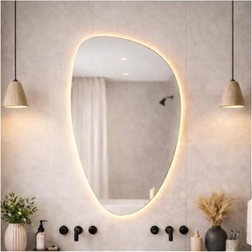 Baltica Design- Oglindă LED cu iluminare integrată STONE FLUID LED/15W/230V 2700K 92x55 cm IP65