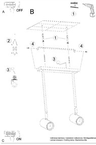Spot negru 10x30 cm Jones – Sollux