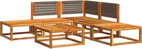 vidaXL Set canapele de grădină cu 6 piese, lemn de salcâm și frânghie