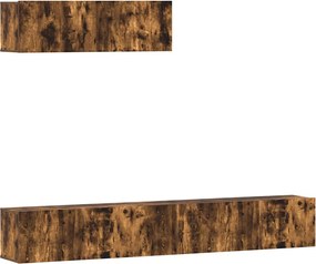 vidaXL Set dulapuri TV, 3 piese, stejar fumuriu, lemn prelucrat