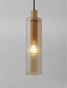 Pendul metal auriu, sticla chihlimbar ZOELLA