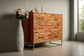 Comodă cu sertare Toscana din lemn de mango si metal 100 x 45 x 85 cm