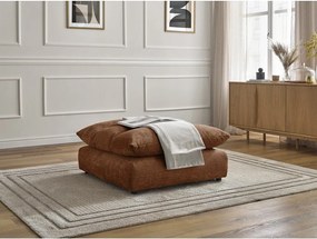 Taburet portocaliu cu tapițerie din chenille Neil – Bobochic Paris