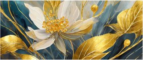 Tablou - Pictura de flori de aur (120x50 cm)