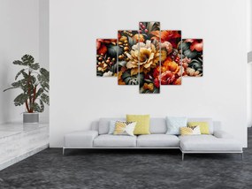 Tablou - Flori portocalii și roșii (150x105 cm)