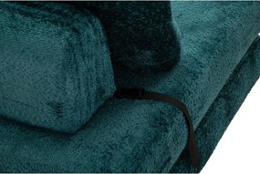 Fotoliu albastru-verde extensibil cu tapițerie din țesătură bouclé Faster – Mauro Ferretti