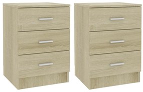 Noptiera, 2 buc., stejar sonoma, 38x35x56 cm, PAL