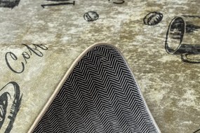 ANDRE 2835 covor lavabil Cafea bucatarie, anti-alunecare - verde / bej