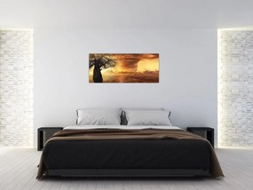 Tablou cu norii portocalii (120x50 cm)