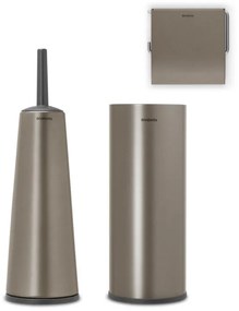 Set accesorii pentru toaleta Brabantia ReNew 1003477, 3 piese, Rezistent la coroziune, Gri inchis
