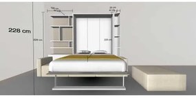 SET PAT RABATABIL DUBLU CU SOMIERA INCLUSA + CANAPEA COLTAR CU SPATIU DEPOZITARE + BIBLIOTECI - ROYAL CASE CORNER ELEGANCE Set (150X200)