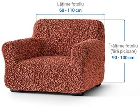 Huse bielastice FUCO bumbac bio cărămiziu fotoliu (l. 60 - 110 cm)