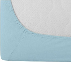 Cearsaf jersey cu lycra albastru deschis 90 x 200 cm