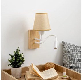 Lampă LED de perete Brilagi NUBILA WOOD 1xE27/25W/230V + LED/3W stejar/maro deschis