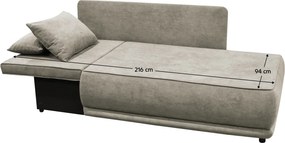 Canapea extensibilă, bej gri Taupe, pe stânga, LIAMI