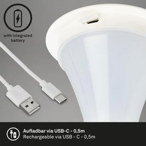Lampă LED tactilă reîncărcabilă dimabilă de masă Briloner 7420016 LED/4W/5V IP44 3000K alb