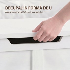HOMCOM Comodă pentru Sufragerie, Cufăr pentru Jucării din Lemn, 100cm, Alb | Aosom Romania
