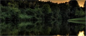 Tablou cu lac în pădure (120x50 cm)
