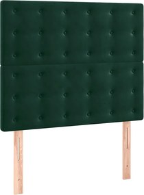vidaXL Tăblie de pat verde închis 100x5x118/128 cm catifea