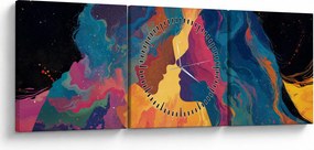 Tablou - Dragoste cosmică (cu ceas) (90x30 cm)