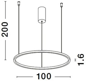 Lustra LED suspendata design modern circular TARQUIN D-100cm alba
