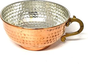 Bol din cupru cu toarta lucrat manual 400 ml CTR26