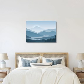 Tablou pe sticlă - Munții cu privirea graficeanului (70x50 cm)