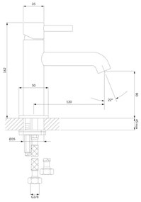 Baterie de lavoar OMNIRES Y1210NCPB Y 16,2 cm cupru periat