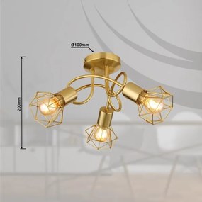 Lustră aplicată Globo 54802GB-3D XARA I 3xE14/40W/230V auriu