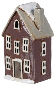 Decorațiuni de Crăciun Căsuță de iarnă cu coș defum, ceramică, violet închis