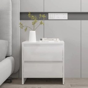 809857 vidaXL Noptieră, alb extralucios, 45x34,5x44,5 cm, PAL