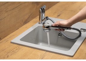 Baterie de chiuvetă cu cap de duș extractibil KFA Armatura 6613-110-00 INDIRA alamă