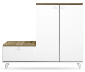 Set mobilier pentru hol Tapie (Stejar + Alb). 1072688
