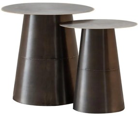 Set 2 masute laterale din metal, cu aspect vintage, Jiggy