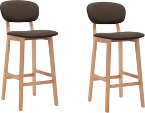 vidaXL Scaune de bar, 2 buc., maro, material textil