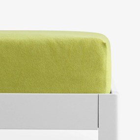 Goldea cearceafuri de pat din terry cu elastic - verde fistic 160 x 200 cm
