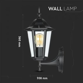 Lampă de perete de exterior 1xE27/40W/230V IP44 negru