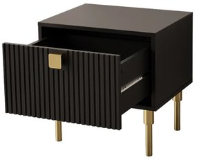 Noptieră DORSET 50x50 cm negru/auriu