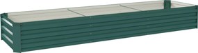 Outsunny Pat de grădină dreptunghiular, pat de grădină ridicat din oțel galvanizat, fund deschis, 240 x 60 x 30 cm, verde | Aosom Romania
